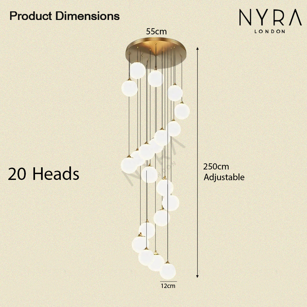 Aurelle Orbit 地球仪吊灯，银色顶盖饰面