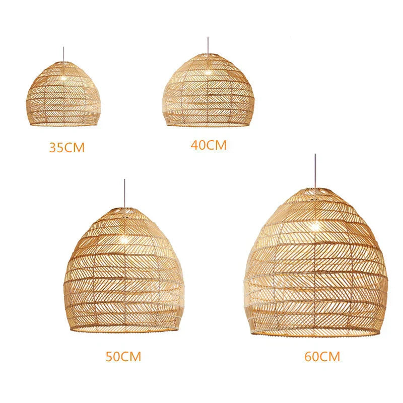 Aurelia Rattan Pendant Light Handwoven Lightweight Eco Friendly Ceiling Fixture