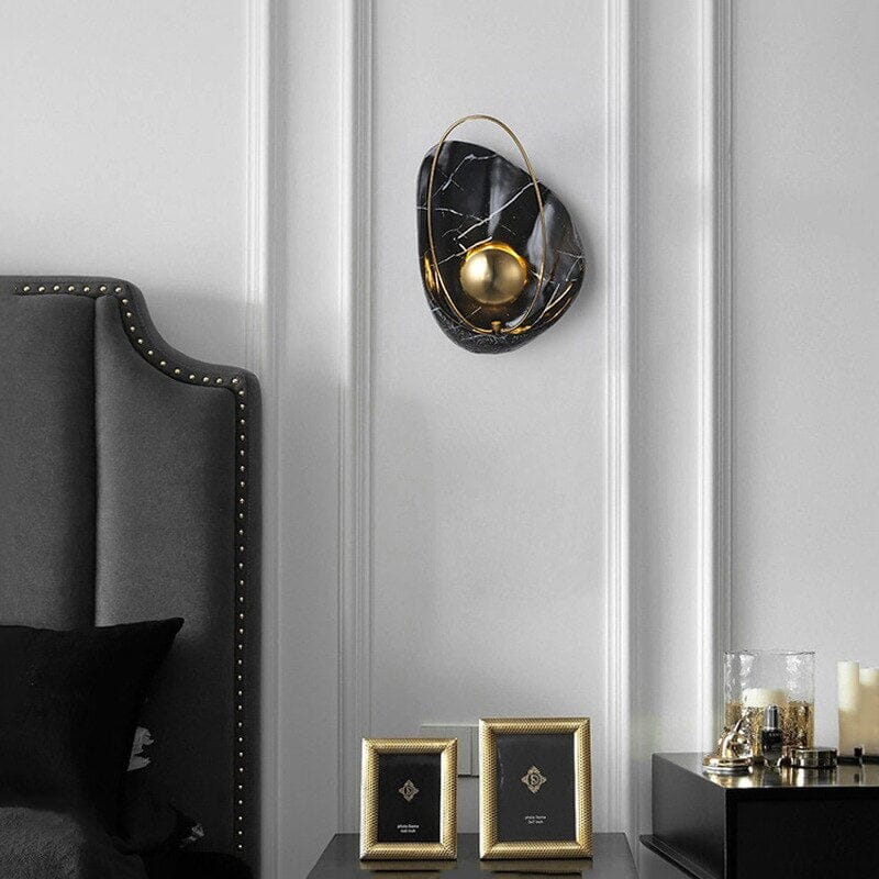 NovaMarble Wall Light With Modern Shell Silhouette And Geometric Detailing