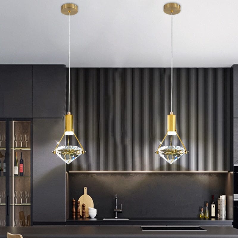Aurelle Copper Crystal Pendant Light for Modern Homes
