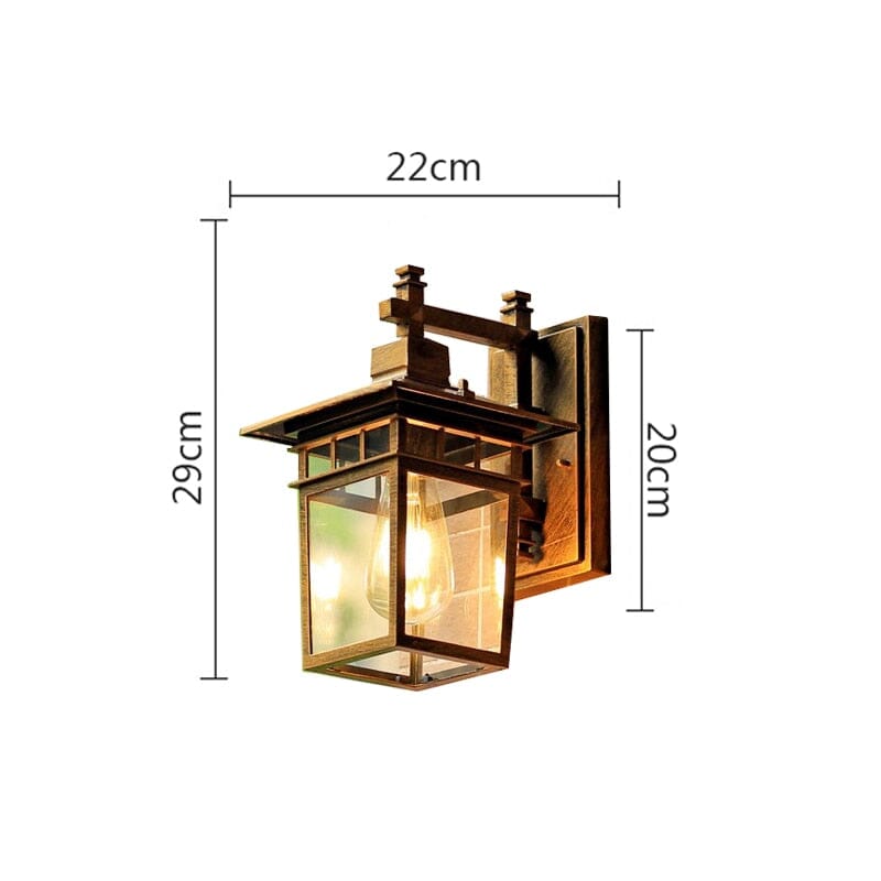 Lorien Retro Outdoor Wall Lamp in Black Aluminum Finish