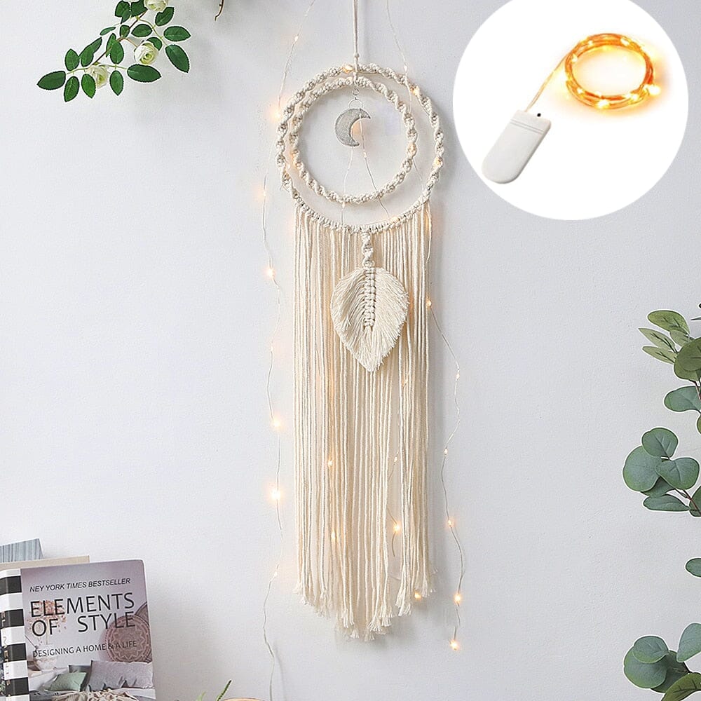 Lunara Boho Macrame Dream Catcher With Soft LED Lights