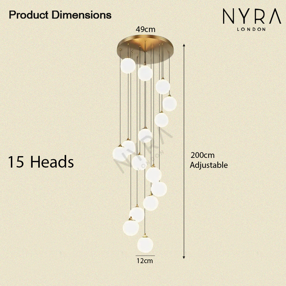 Aurelle Orbit 地球仪吊灯，银色顶盖饰面