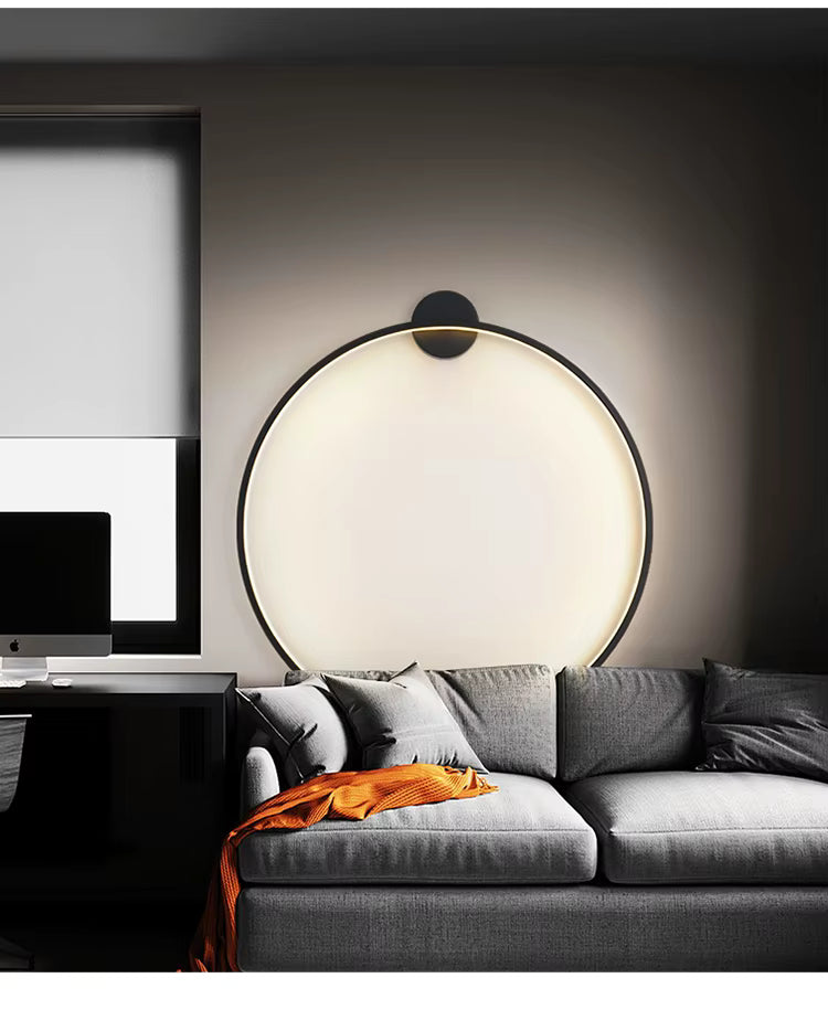 Moderne minimalistisk rund vegglampe