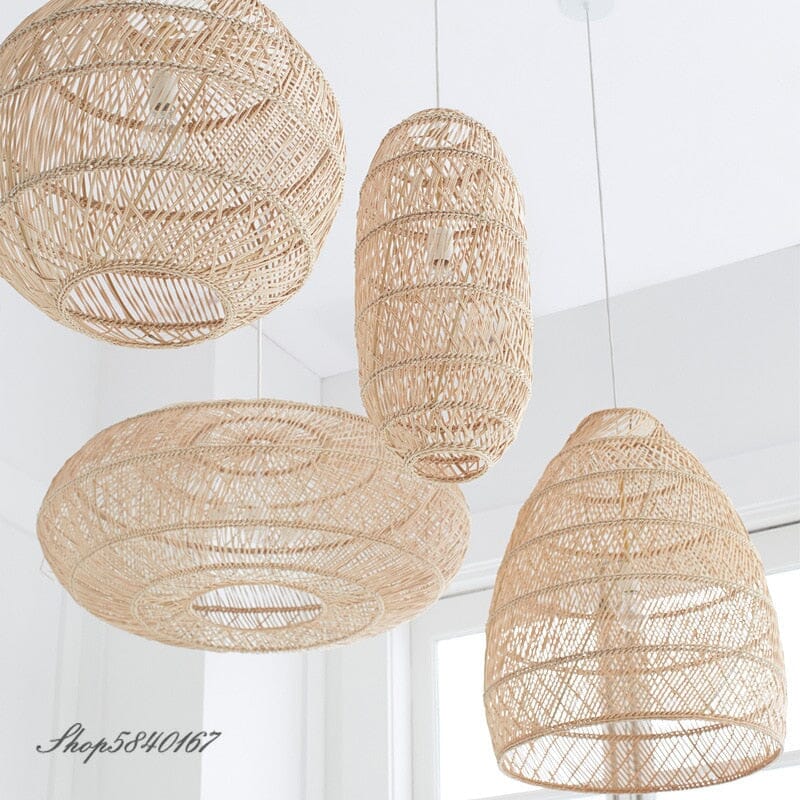 Liora Rattan Handcrafted Pendant Lights With Soft LED Glow