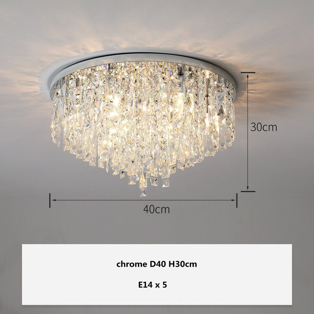 Lyra Crystal Surface Mount Lamp With Diamond Facets And Soft Glow