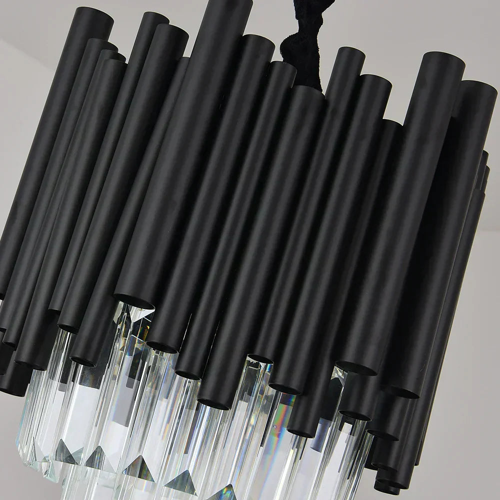 Aurelia Black Crystal Pendant Light in Durable Aluminum