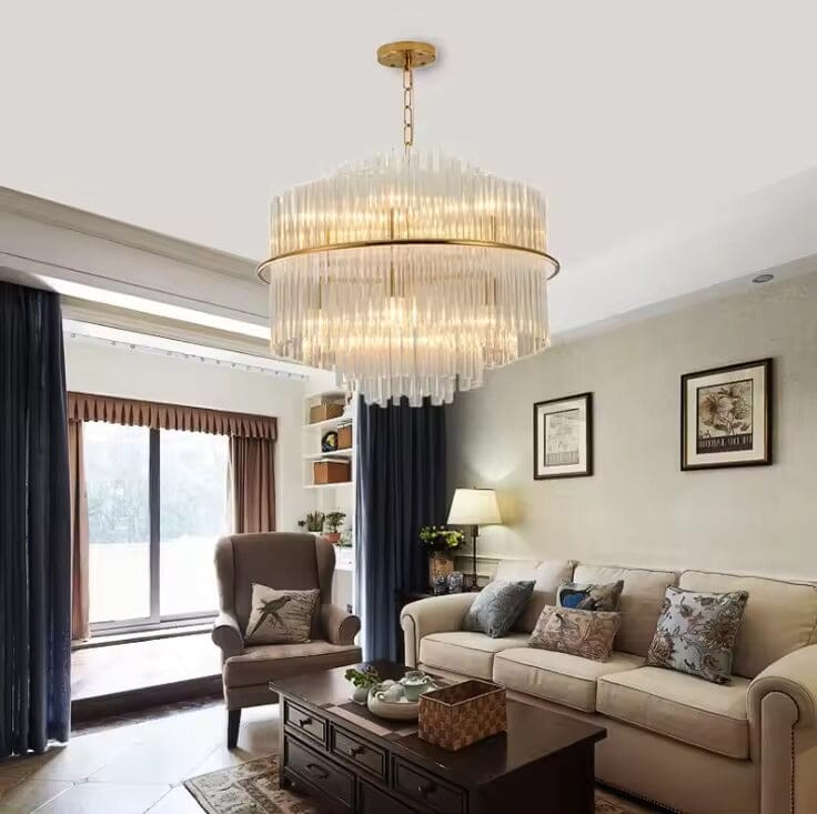 Luminara Crystal Droplet Chandelier In Gold Bronze