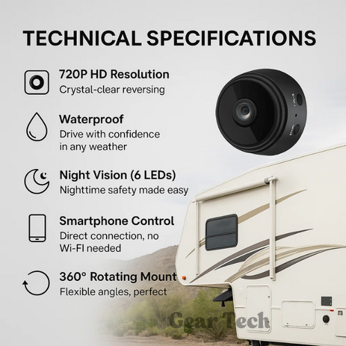 HD Wireless Backup Camera for RVs, Trucks, and Trailers - Night Vision, Waterproof, Easy Installation