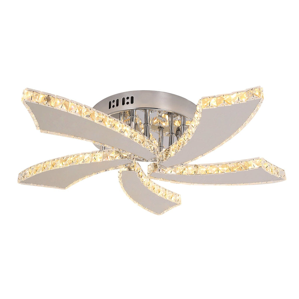 Kirnova Three Ring Crystal Ceiling Light With Clear Crystals