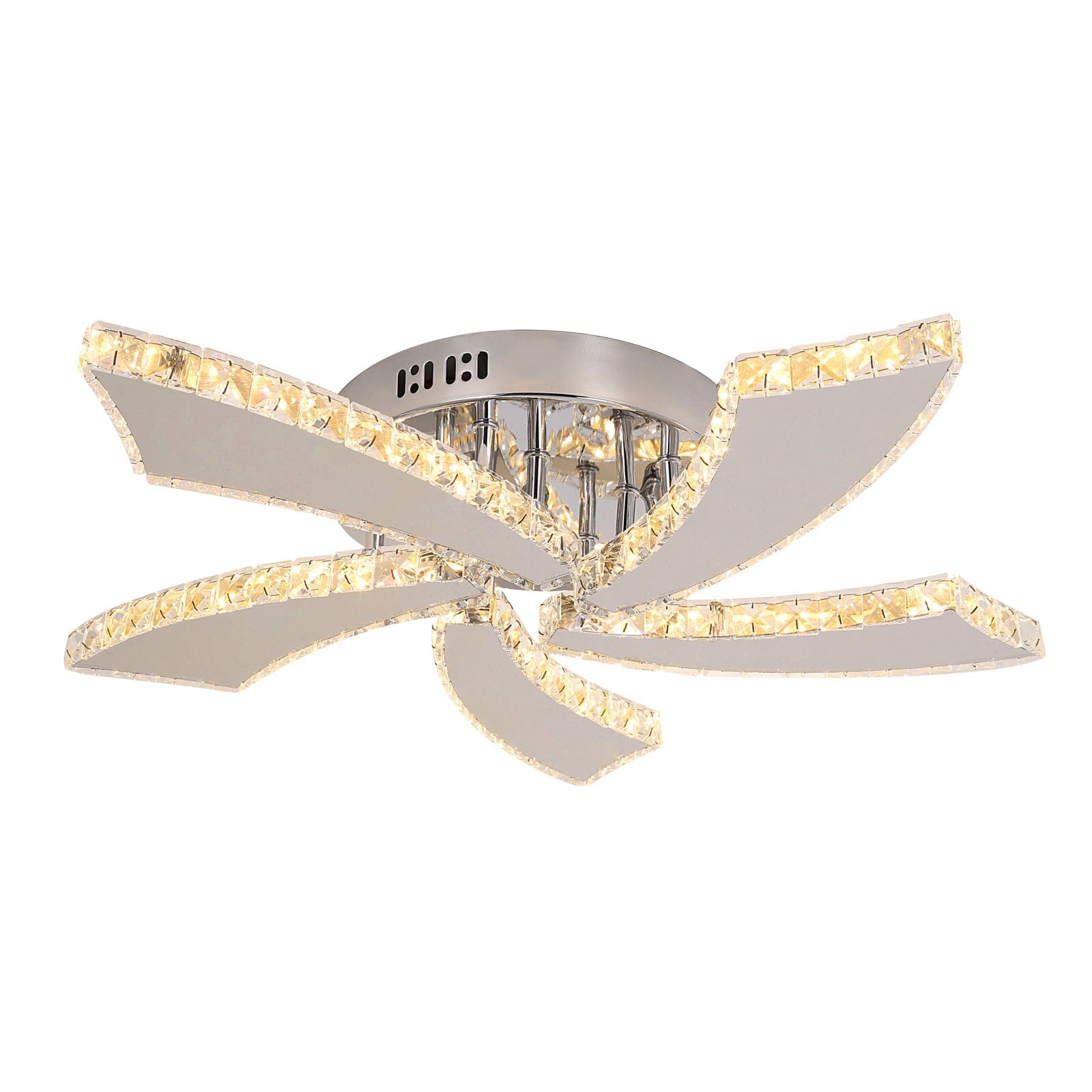 Kirnova Three Ring Crystal Ceiling Light With Clear Crystals