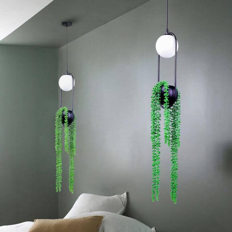Verdant Glow Planter Pendant Light For Wall Display And Plants