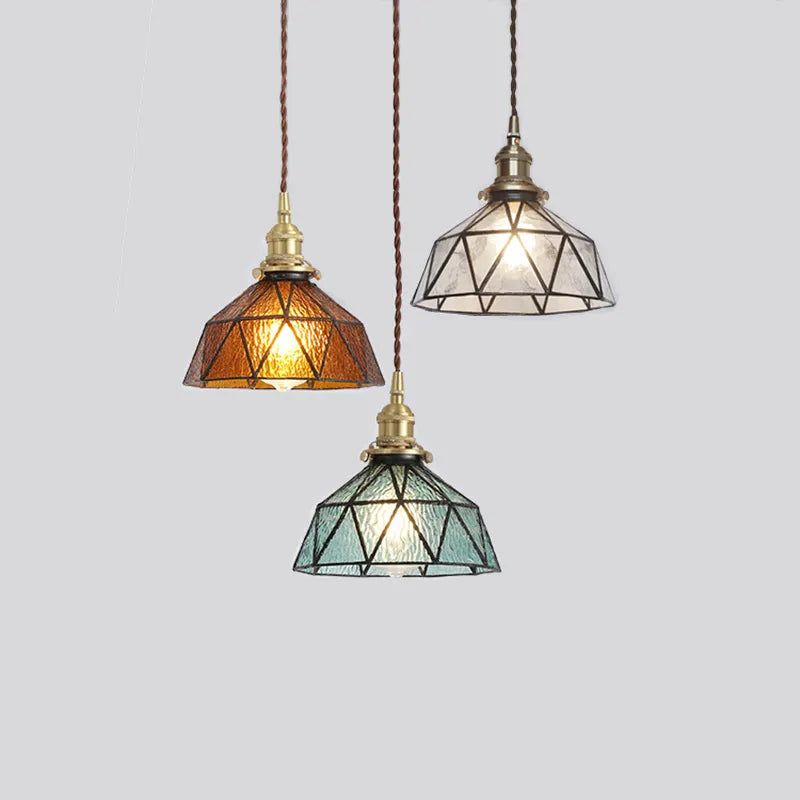 Lyra Vintage Loft Inspired Dome Pendant Lights With Glass And Copper Finish