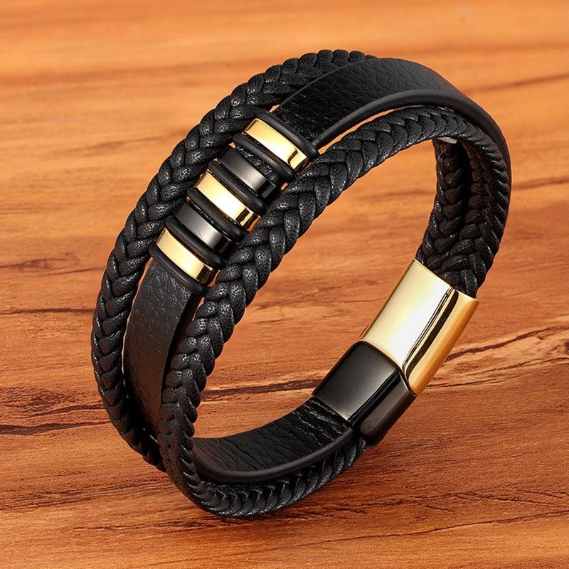 Leather elegance | Exclusive men's bracelets made of real leather for a timeless look