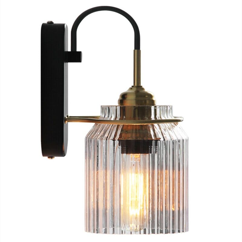 Arden Glass Wall Lamp In Nordic Style With Metal Frame And Aluminum Finish
