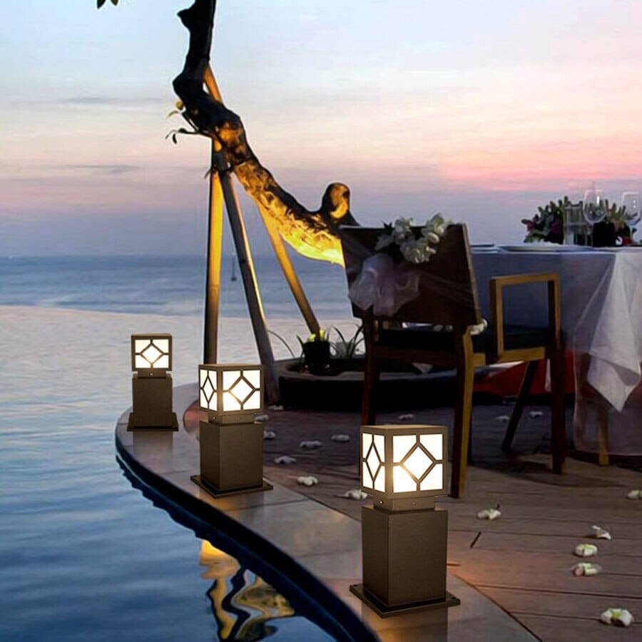 NovaHaven Square Courtyard Lamp for Patios and Walkways