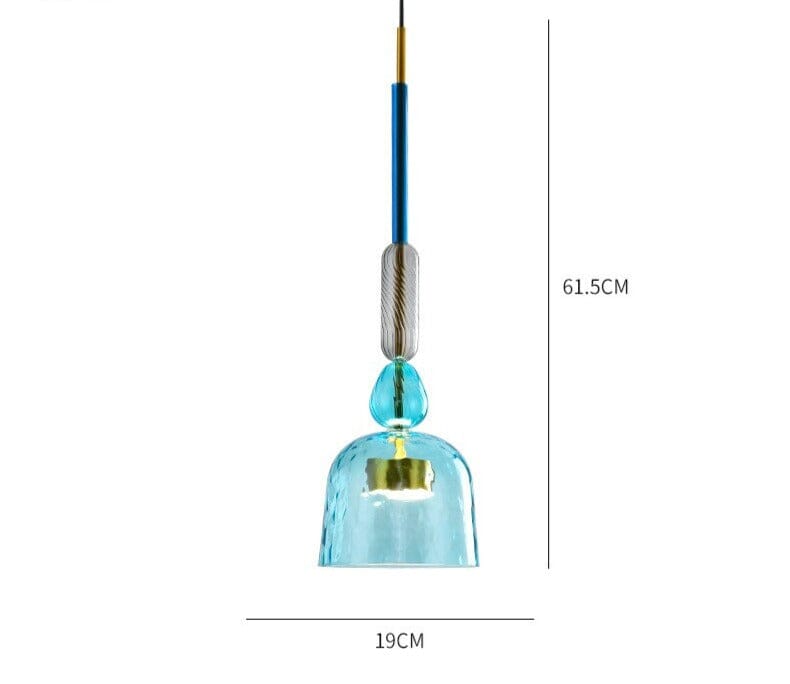 Lyra Candy Pendant Light in Brass and Glass Nordic Inspired