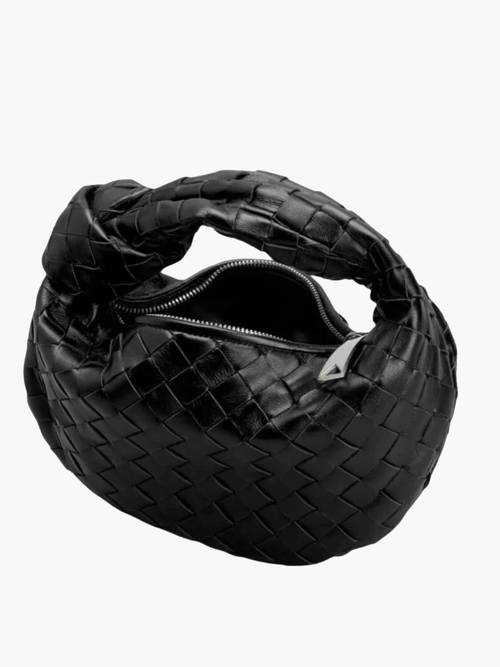 Kabelka z veganské kůže s tkaným ramenním popruhem