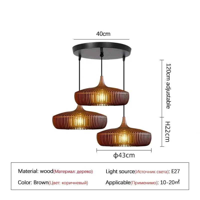 Závěsná lampa jídelní stůl dřevo