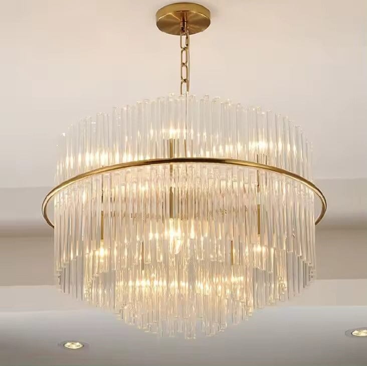 Luminara Crystal Droplet Chandelier In Gold Bronze