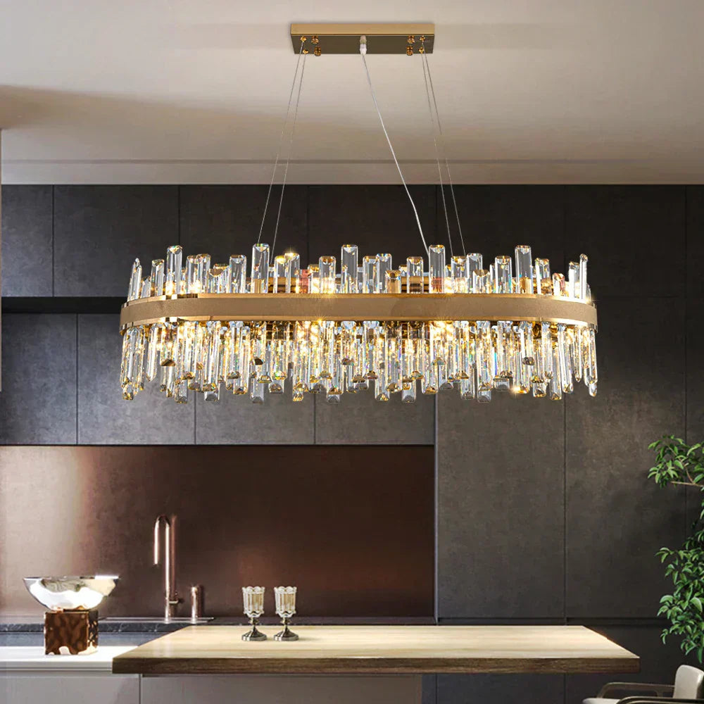 Luminelle Crystal and Titanium Gold Lighting Collection