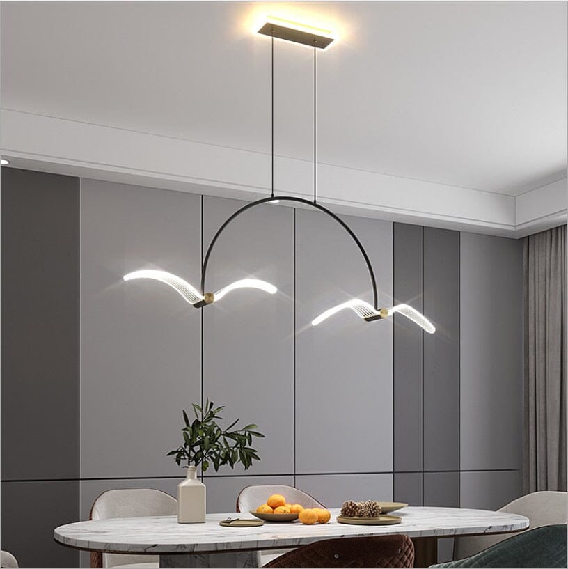 Lyrena Copperbird Dining Pendant Light With Modern Bird Silhouette And LED