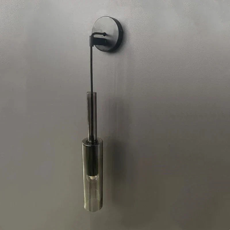 Asterra | Smoky Gray Glass Bottle Wall Lamp in Smoked Black