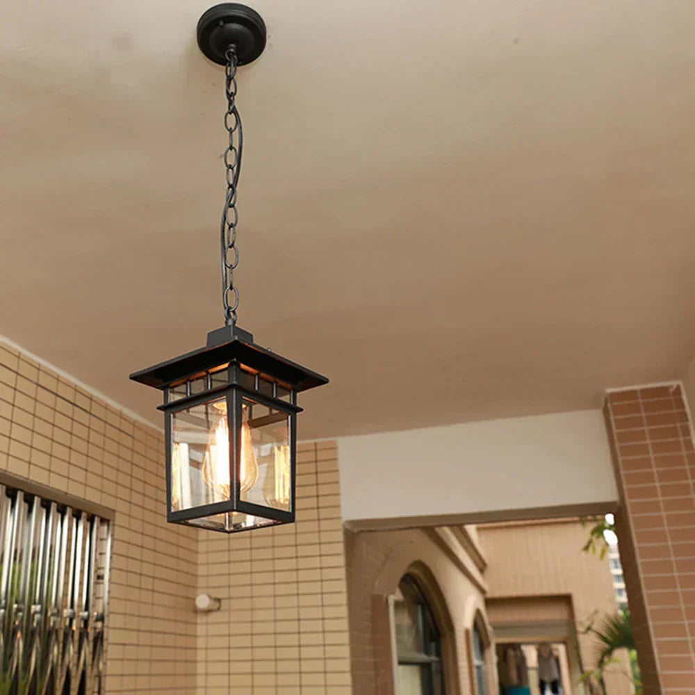 Lunara | Vintage Outdoor Hanging Glass Pendant Lamp For Porches
