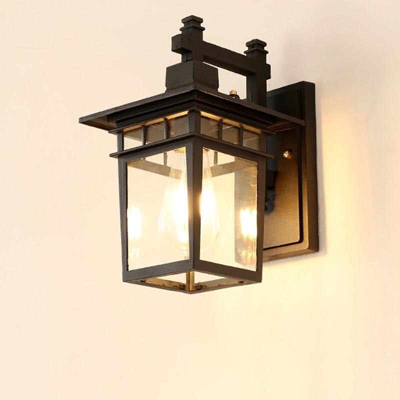 Lorien Retro Outdoor Wall Lamp in Black Aluminum Finish