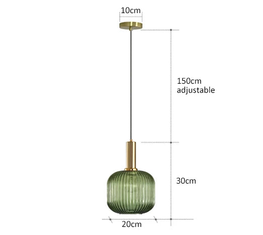 Colorful Retro Glass Pendant Light – Creative LED Hanging Light for Living Room and Bedroom