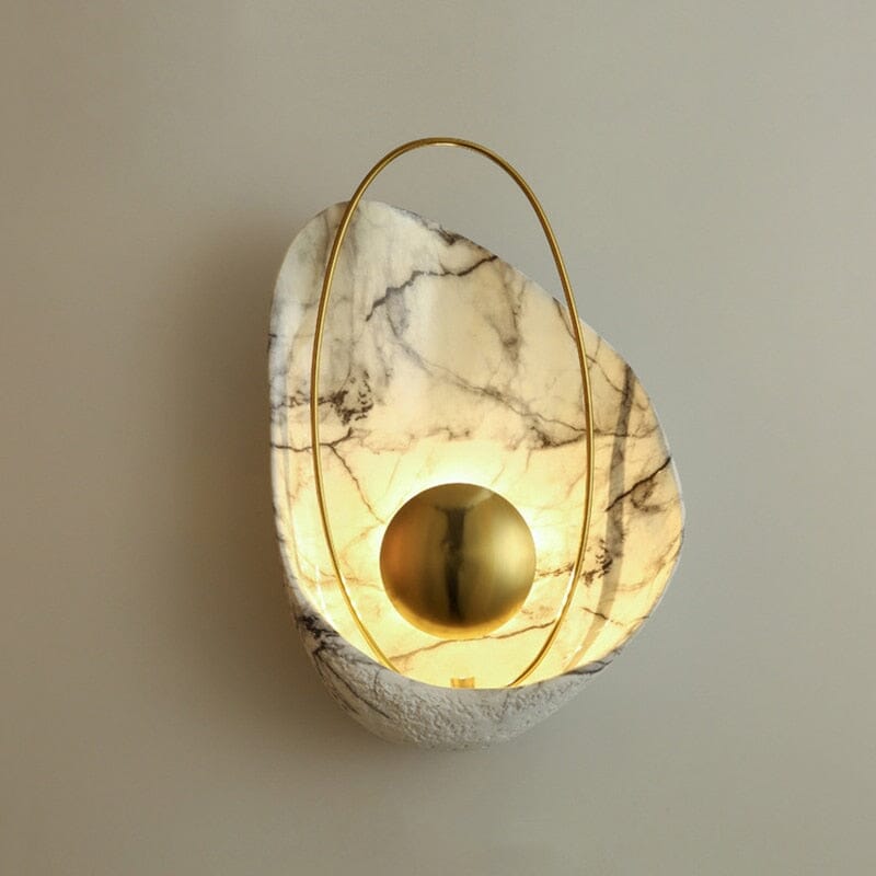 NovaMarble Wall Light With Modern Shell Silhouette And Geometric Detailing