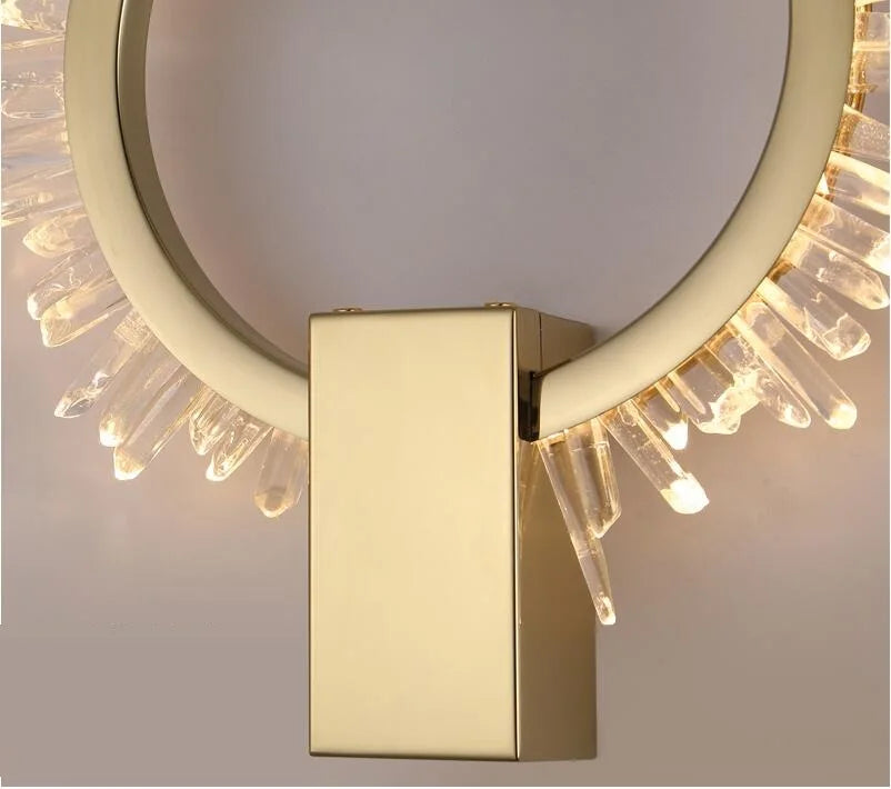 Aurelle Crystal Wall Lamp With Warm Romantic Glow For Living Room