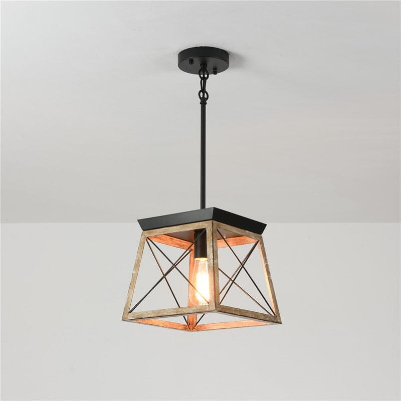 Asteron Vintage Industrial Chandelier With Square Metal Frame