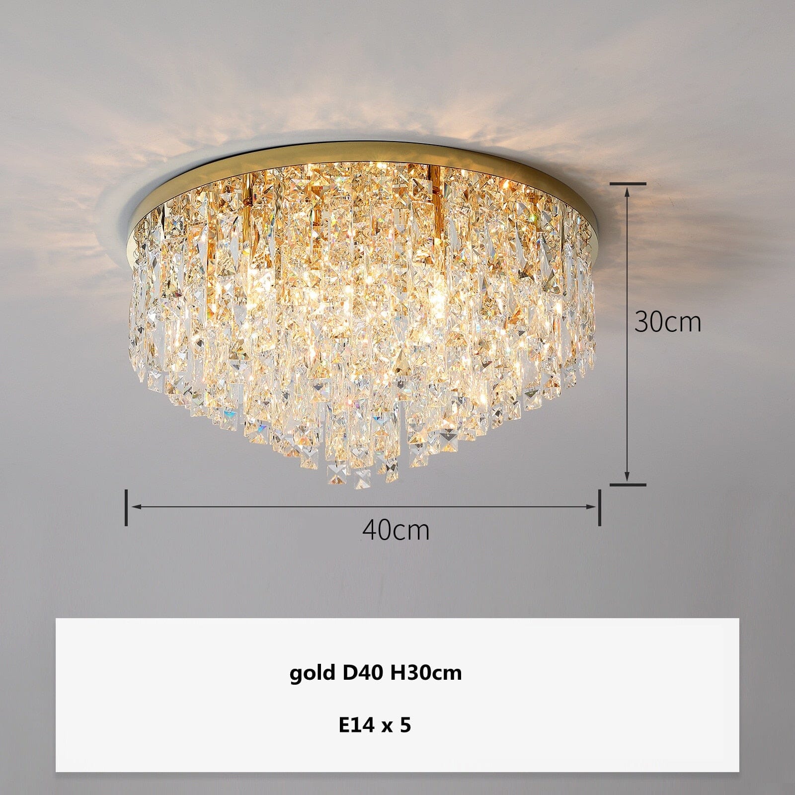 Lyra Crystal Surface Mount Lamp With Diamond Facets And Soft Glow
