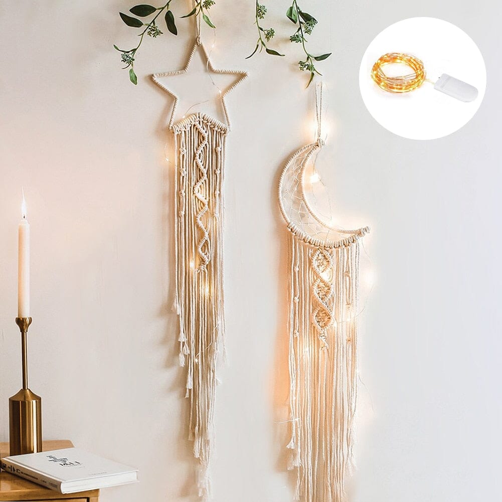 Lunara Boho Macrame Dream Catcher With Soft LED Lights