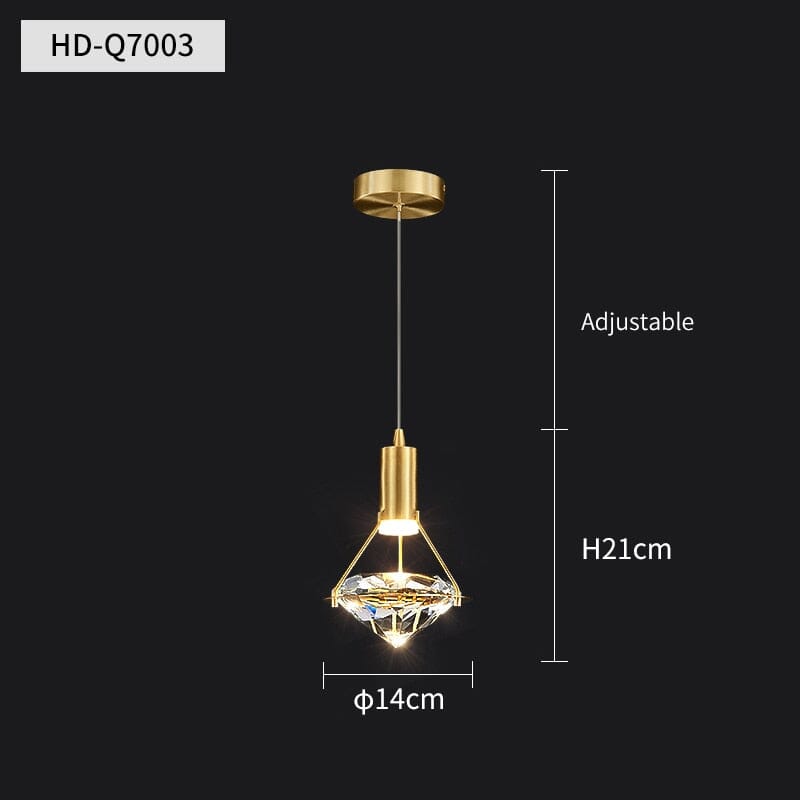 Aurelle Copper Crystal Pendant Light for Modern Homes