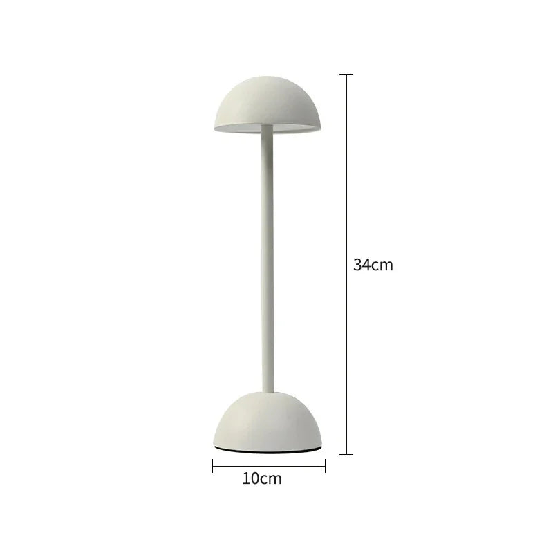 Lámpara de mesa alta con forma de hongo recargable