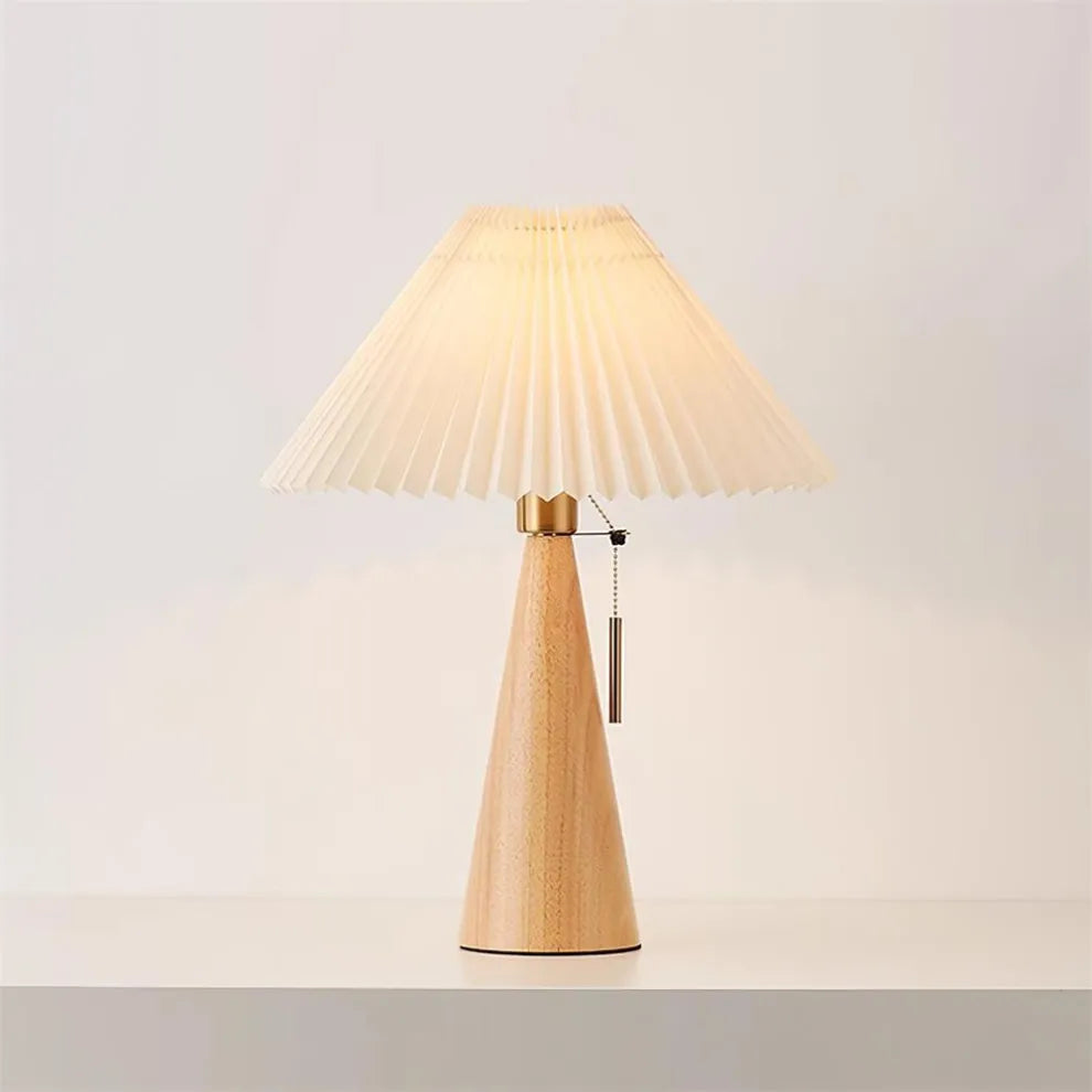 Kairo Walnut Wood Lamp With Warm LED Glow Vintage Modern Lighting