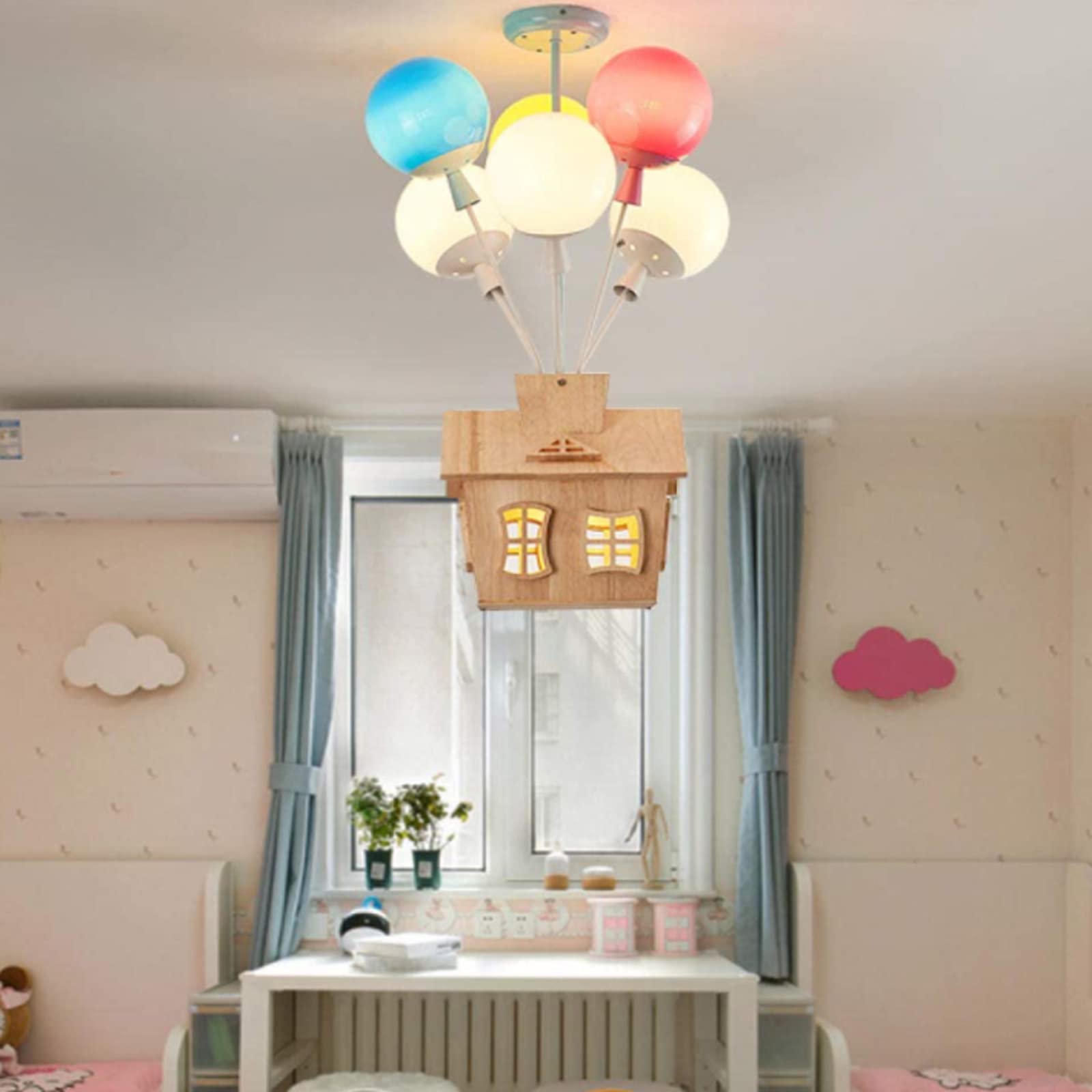 HolzZauber | Children's room LED ceiling light – dimmable with remote control, in balloon design
