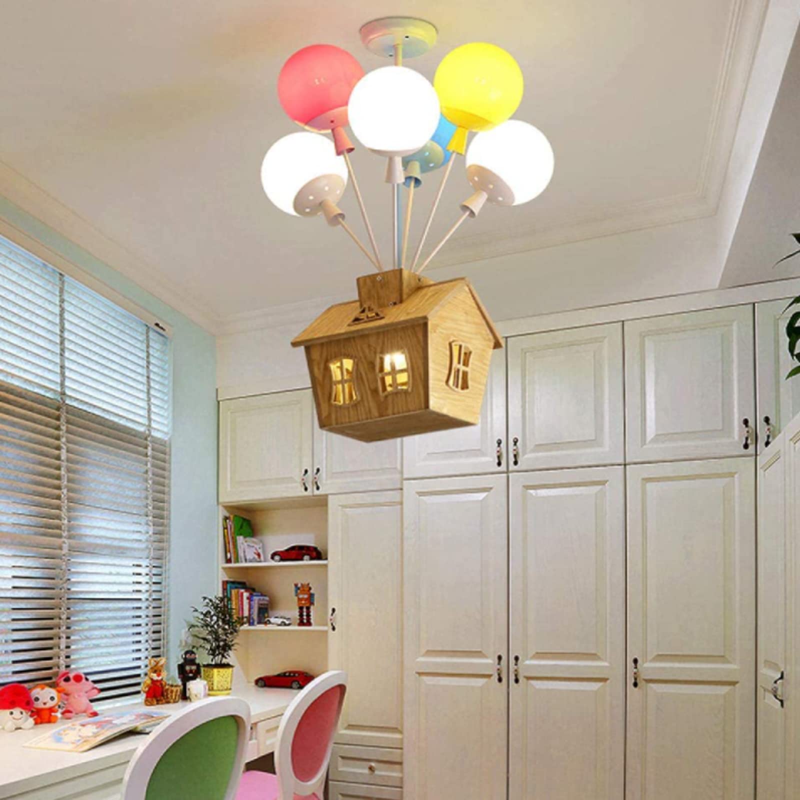 HolzZauber | Children's room LED ceiling light – dimmable with remote control, in balloon design