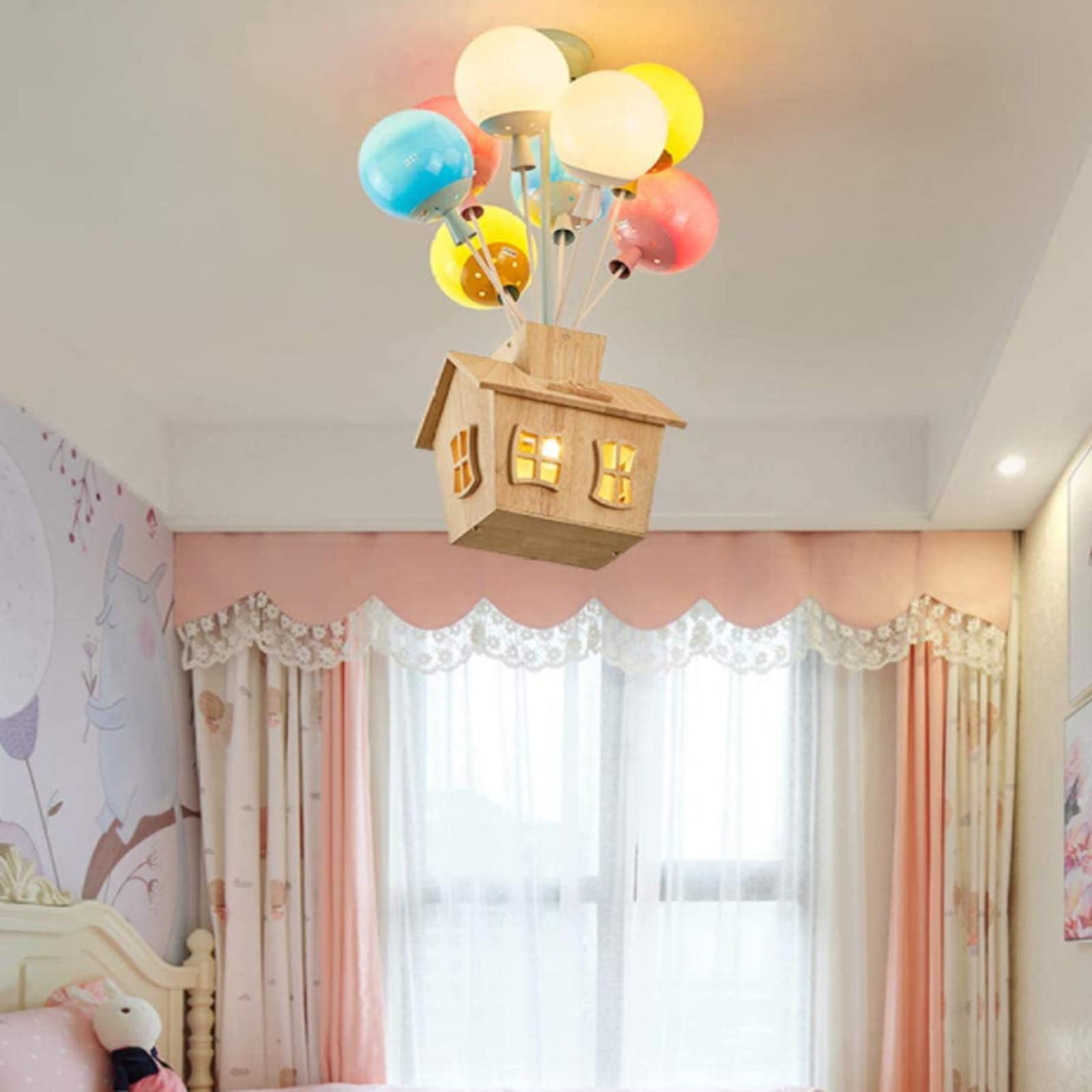 HolzZauber | Children's room LED ceiling light – dimmable with remote control, in balloon design