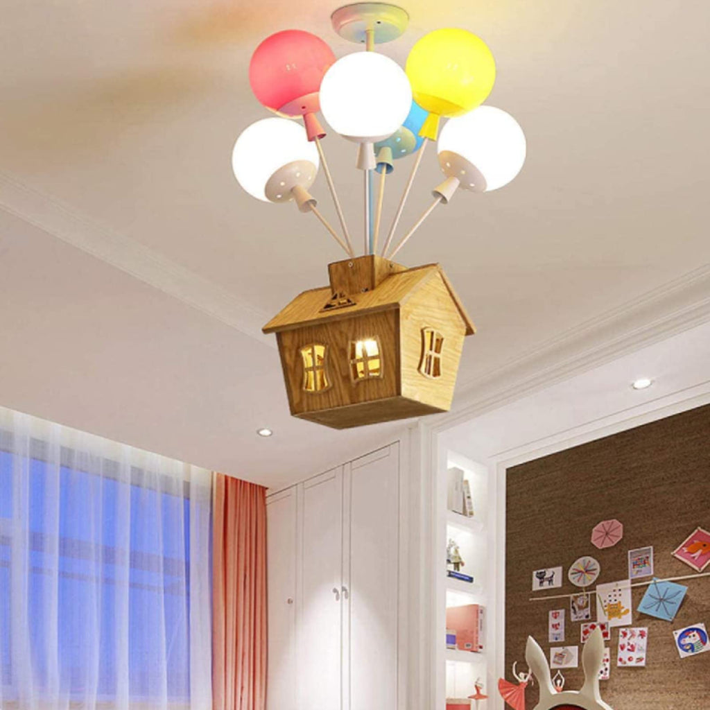HolzZauber | Children's room LED ceiling light – dimmable with remote control, in balloon design