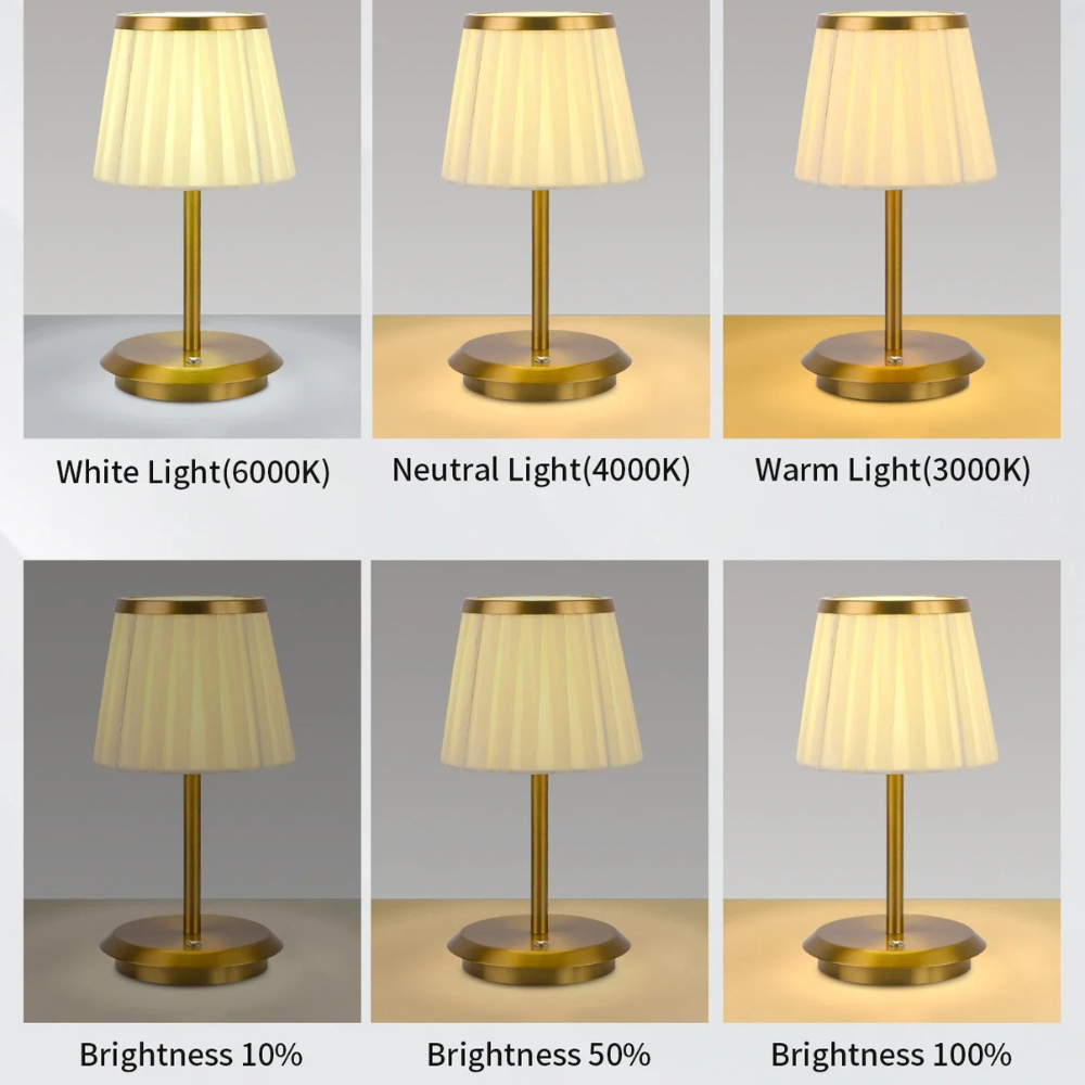 Candeeiro de mesa chique para hotel, alimentado por bateria