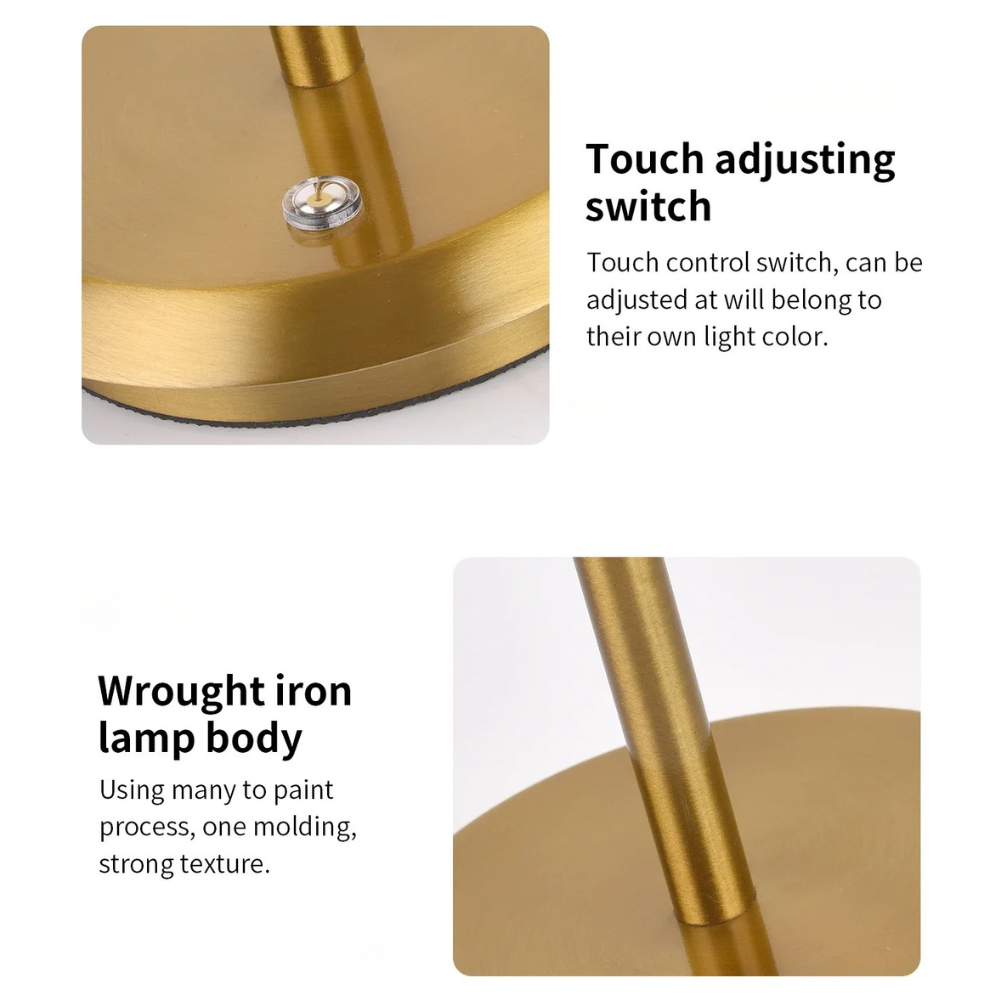 Lámpara de mesa con batería estilo hotel chic