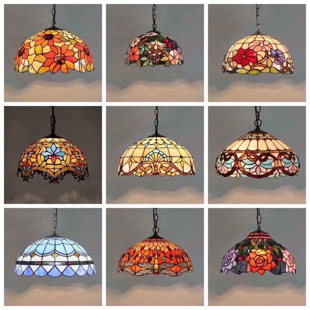 Auriel Stained Glass Pendant Lights With Contemporary Finishes