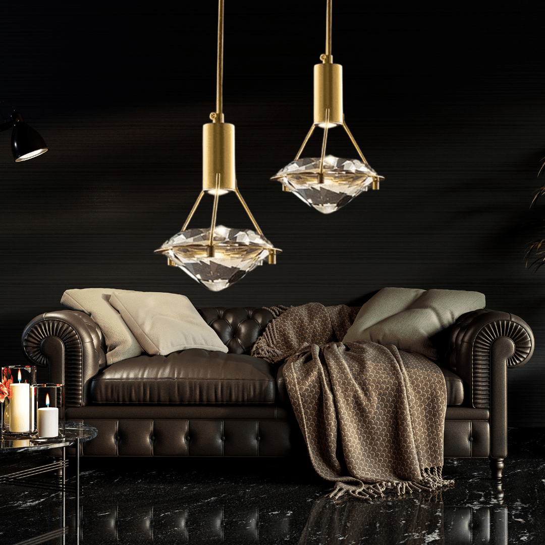 Aurelle Copper Crystal Pendant Light for Modern Homes