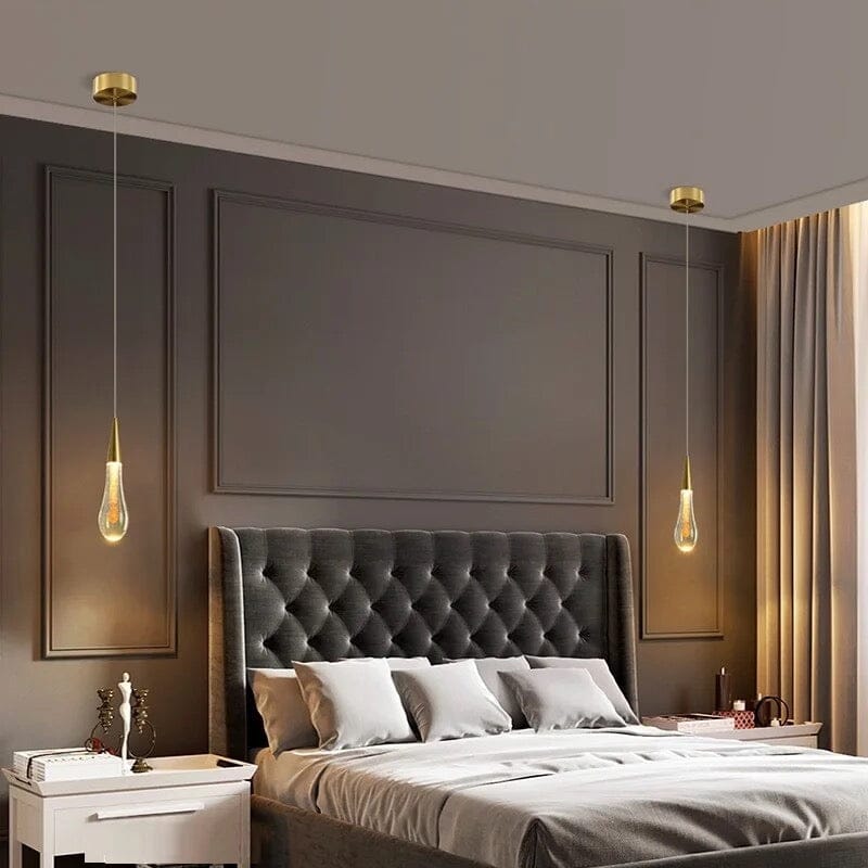 Aurora Golden Droplet Crystal Pendant Lights for Homes and Offices