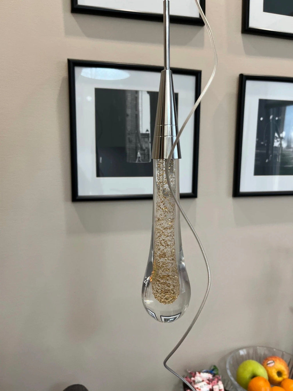 Aurora Golden Droplet Crystal Pendant Lights for Homes and Offices