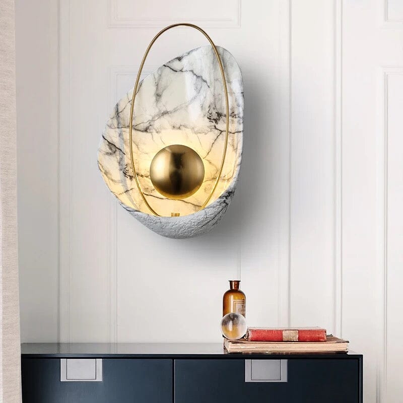 Luxe imitatie marmeren wandlamp