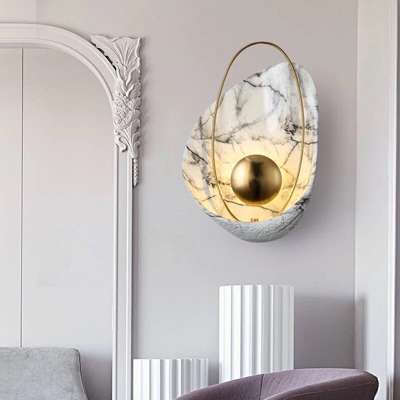 Luxe imitatie marmeren wandlamp